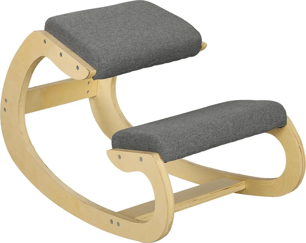 Chaise ergonomique pour télétravail - Posture droite - Bois et Gris