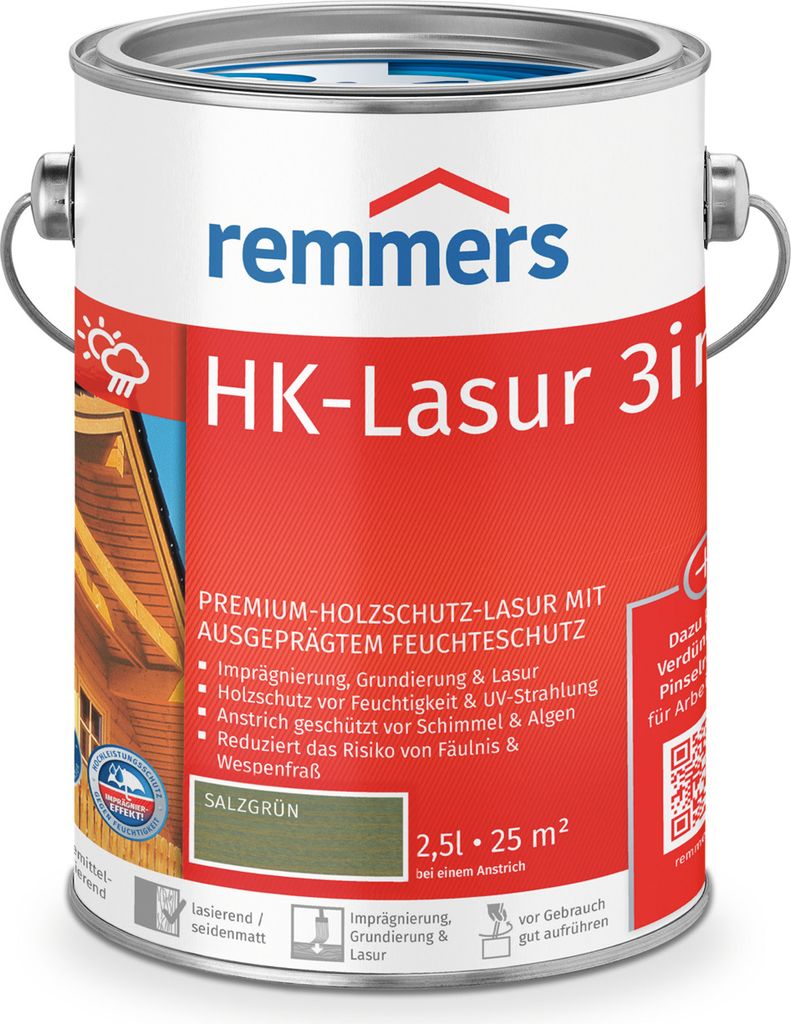 Remmers HK-Lasur 3in1 salzgrün (RC-965) 2,5 l, Holzlasur Produktbild 