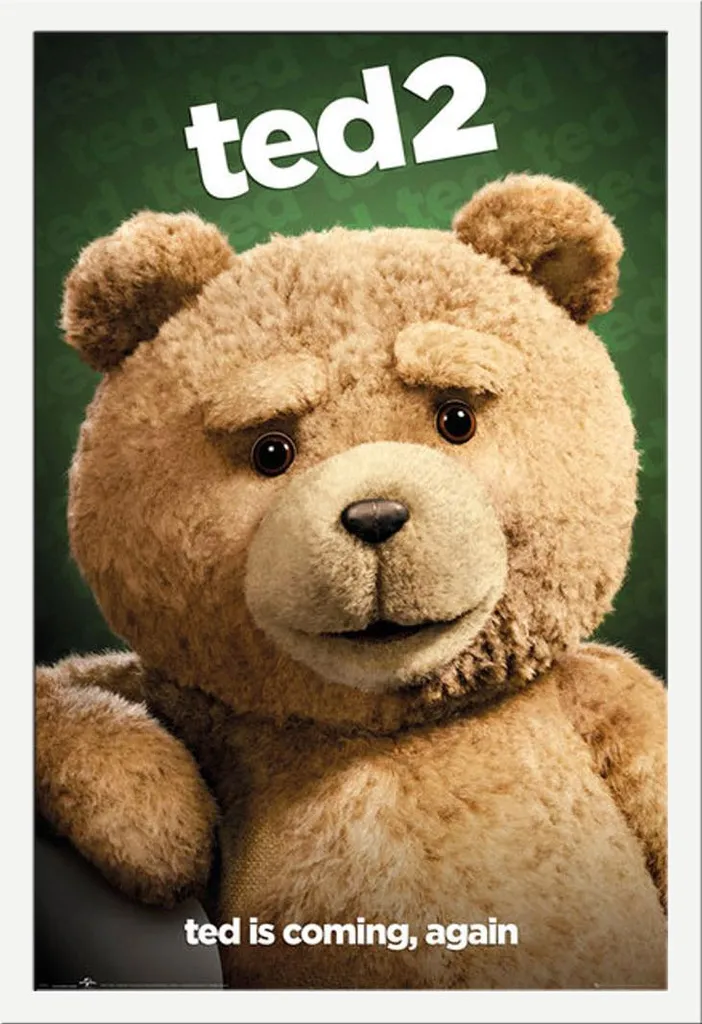 Poster Ted 2 Close Up avec vitre acrylique et cadre amovible blanc
