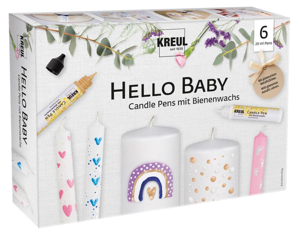 KREUL Stylo-bougie "Hello Baby" 6er-Set Image du produit 