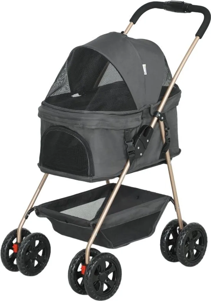 Poussette chien et chat 3 en 1 : transportez votre animal sans effort