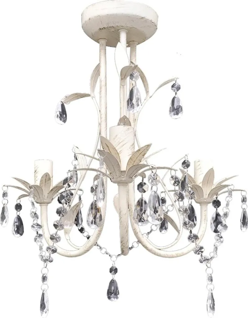 Lustre suspendu blanc pour salle à manger luminaire cristal convivial