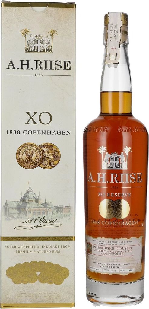 A.H. Riise 1888 COPENHAGEN XO Superior Spirit Drink 40% Vol. 0,7l in Geschenkbox