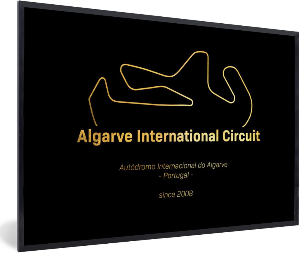 MuchoWow Gerahmtes Poster Portugal - F1 - Rennstrecke 60x40 cm - Poster mit Schwarzem Bilderrahmen Wandposter Rahmen Foto Bilder - Printing - Wan...