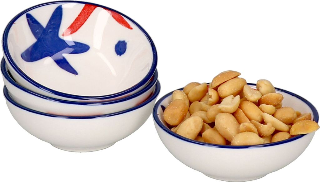 4er Set Seaside Schalen flach Ø 8 cm Seestern Snack-Schüssel Dessert Ritzenhoff