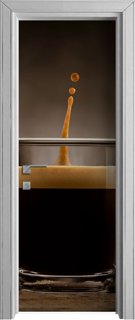 Tür Selbstklebende 70x210 cm Türfolie Türtapete Klebefolie - Schwarzer Kaffee im Glas