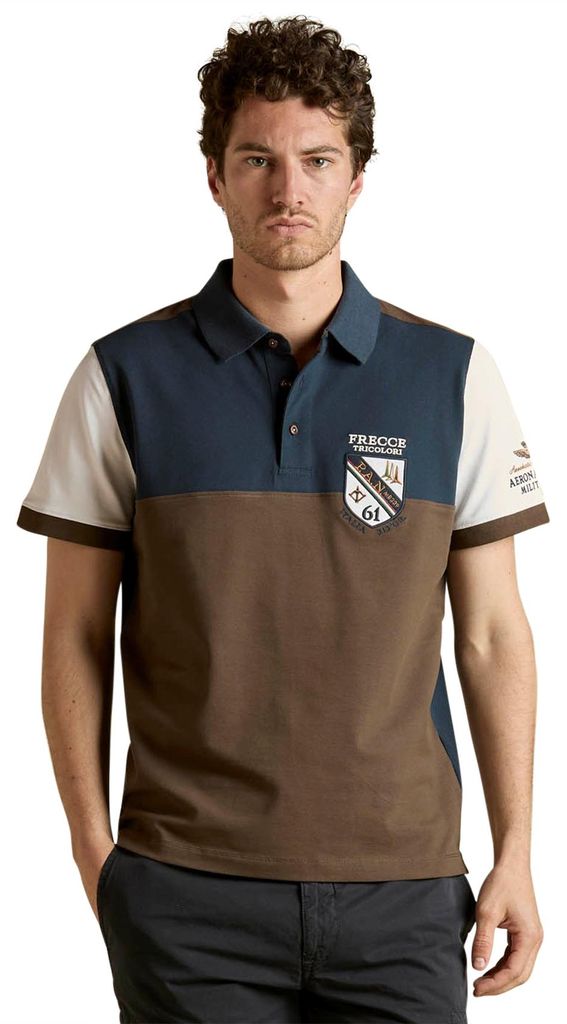 Aeronautica Militare Polo dunkelblau und weiß