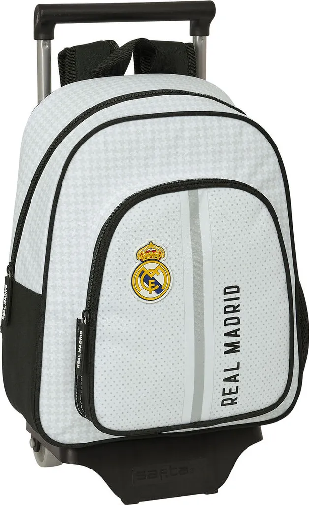 Sac d'école à roulettes Real Madrid pour fournitures et cahiers 34cm