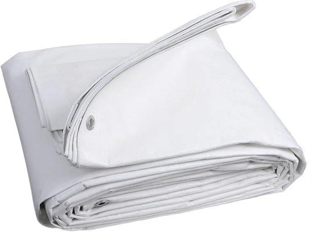 Bâche de protection imperméable 3x4m en PE blanc lourd de 280g/m²