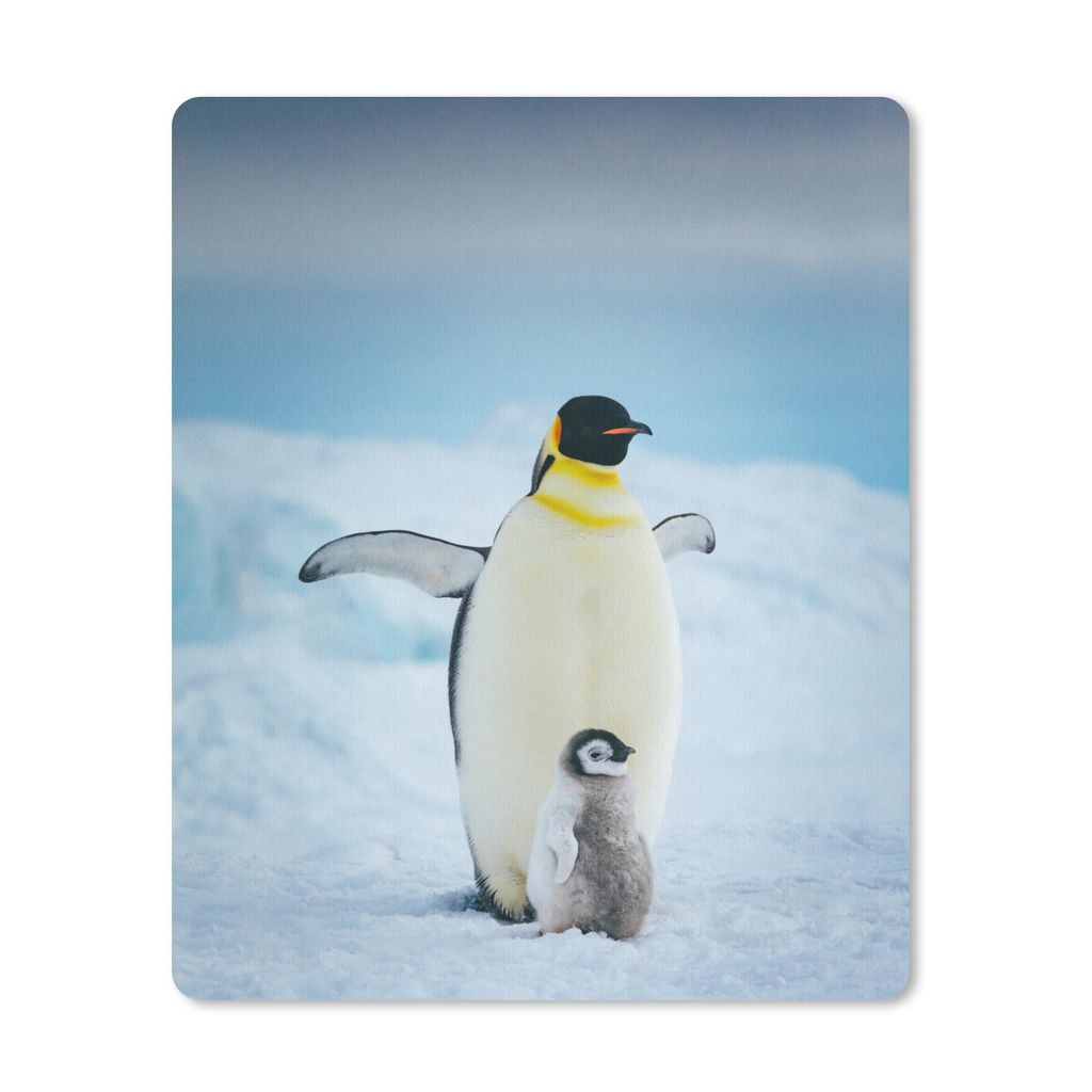 MuchoWow Mauspad Mousepad Ein Pinguin und sein Baby 19x23 cm - Mousepads - Maus Mat - Pad - Mausunterlage - Mauspads - Spielen