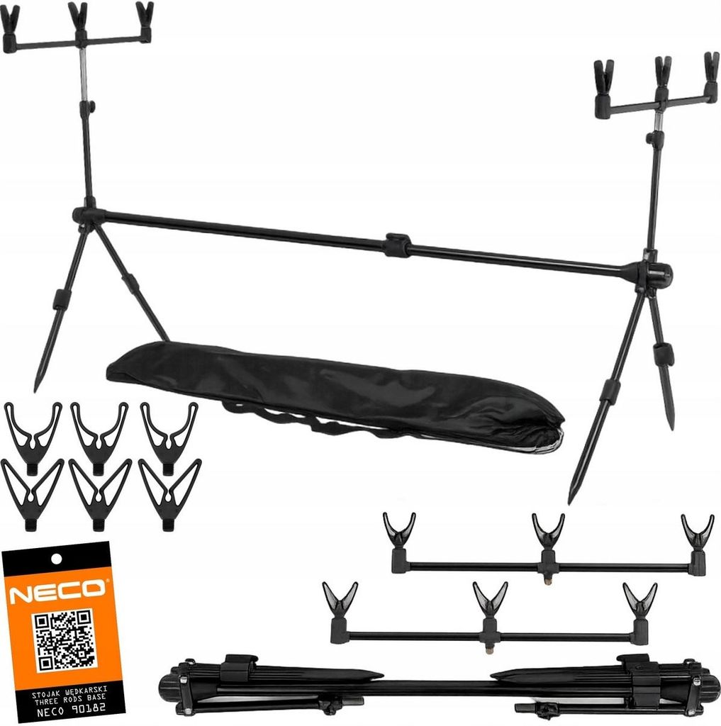 Stojak Wędkarski Neco Rod Pod Na 3 Wędki + Pokrowiec + U/V Zdjęcie produktu 