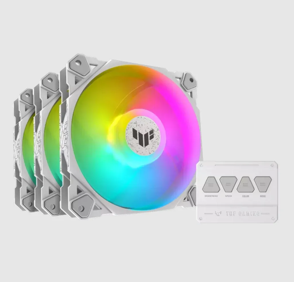 ASUS TUF TF120 White: Ventole ARGB per Alte Prestazioni Gaming
