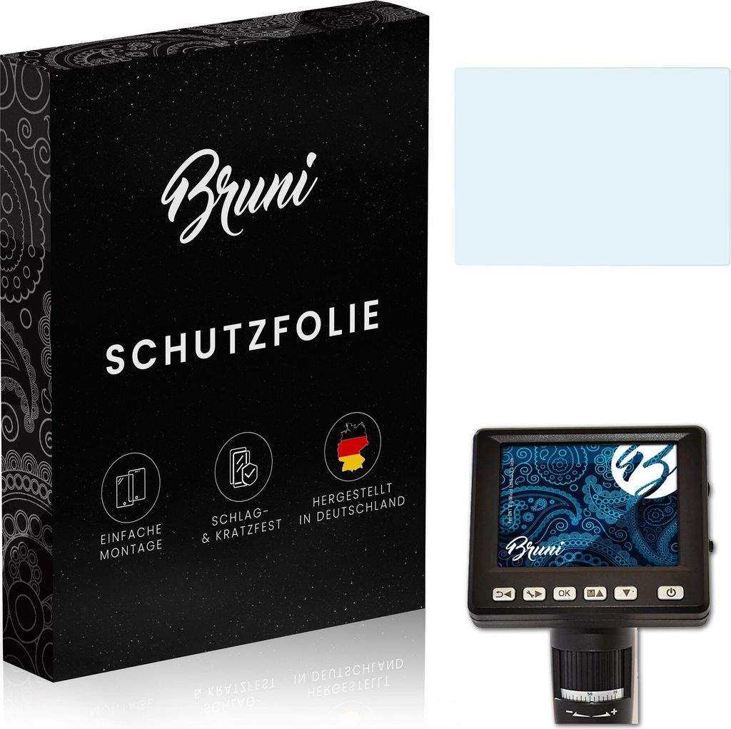 Bruni Basics-Clear 2x Schutzfolie kompatibel mit DNT DigiMicro Lab5.0 (3.5 Inch) Folie
