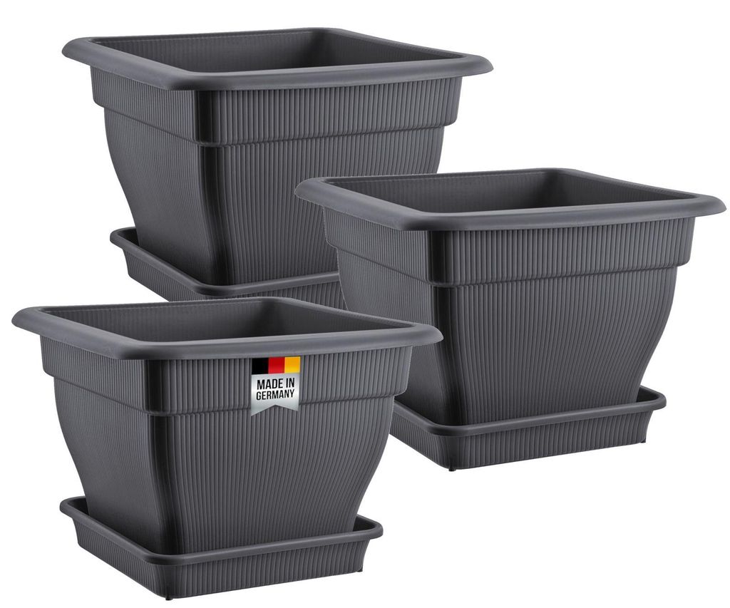 3x Set de pots de fleurs grand extérieur, pot de fleurs XL Image du produit 