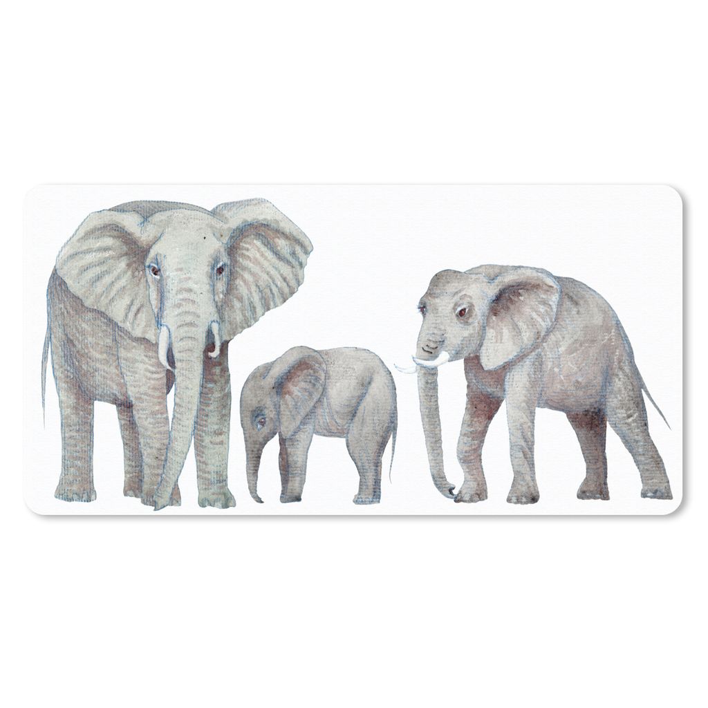 MuchoWow Schreibtischunterlage Tiere - Aquarelle - Afrika 80x40 cm - XXL Mauspad - Gaming Mauspad