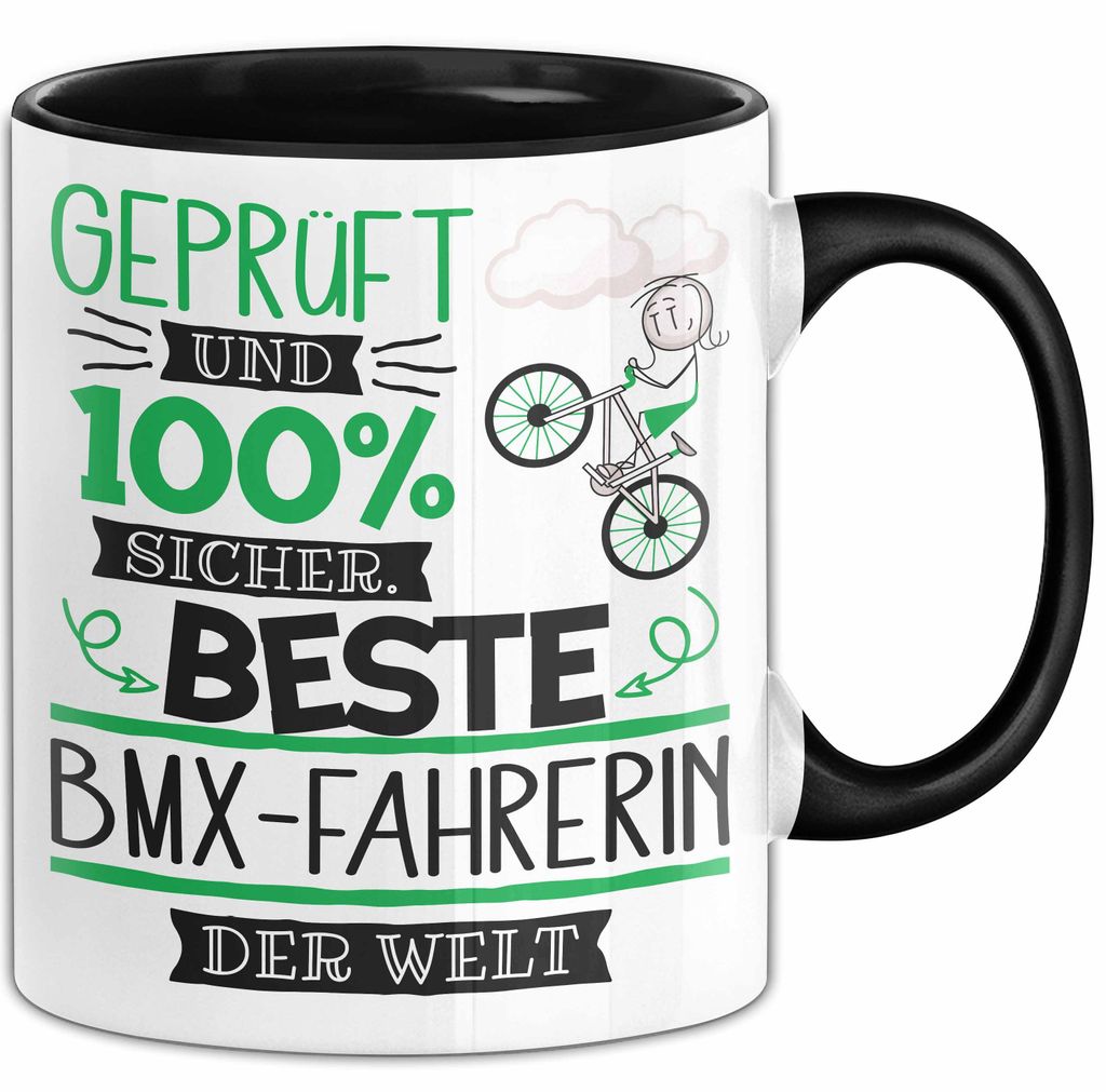 Beste BMX-Fahrerin Der Welt Tasse Geschenk für Eine BMX-Fahrerin Und Sicher Geschenkidee Geburtstag Weihnachten (Schwarz)