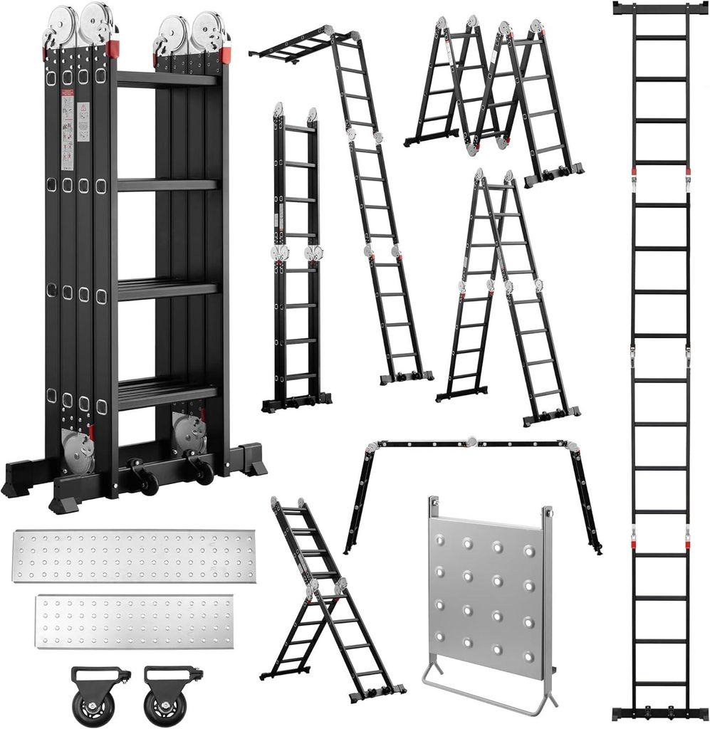 Teeno 7-in-1 Klappleiter aus Aluminium, 4,7 m, mit 2 Produktbild 