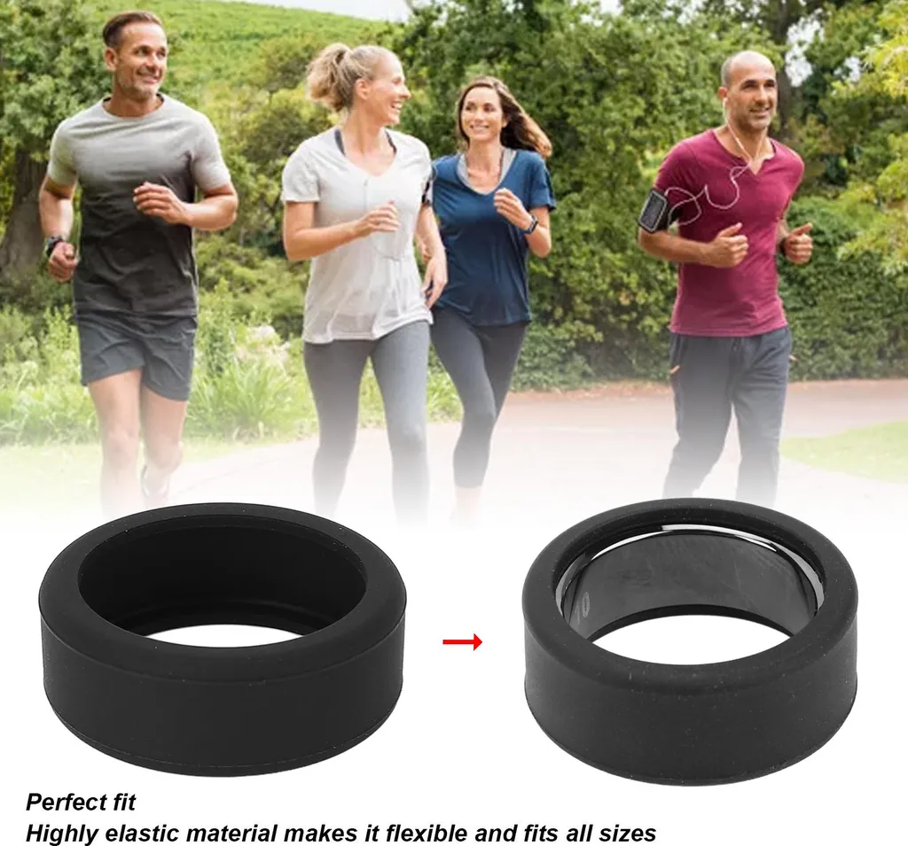 3 cover ad anello in silicone per Smart, antigraffio, skin-friendly, protezione elastica, cover protettiva, nero, M, taglia 11, 12, 13 - 5