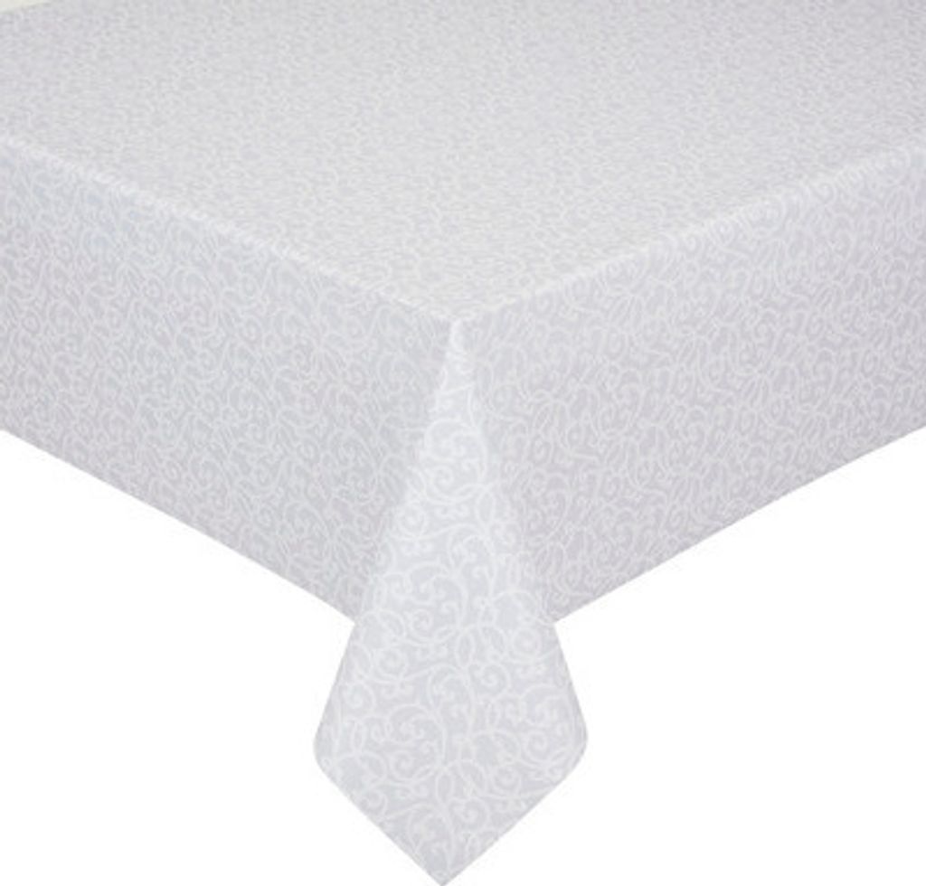 Tischdecke Barock silber-weiß 130 x 220 cm
