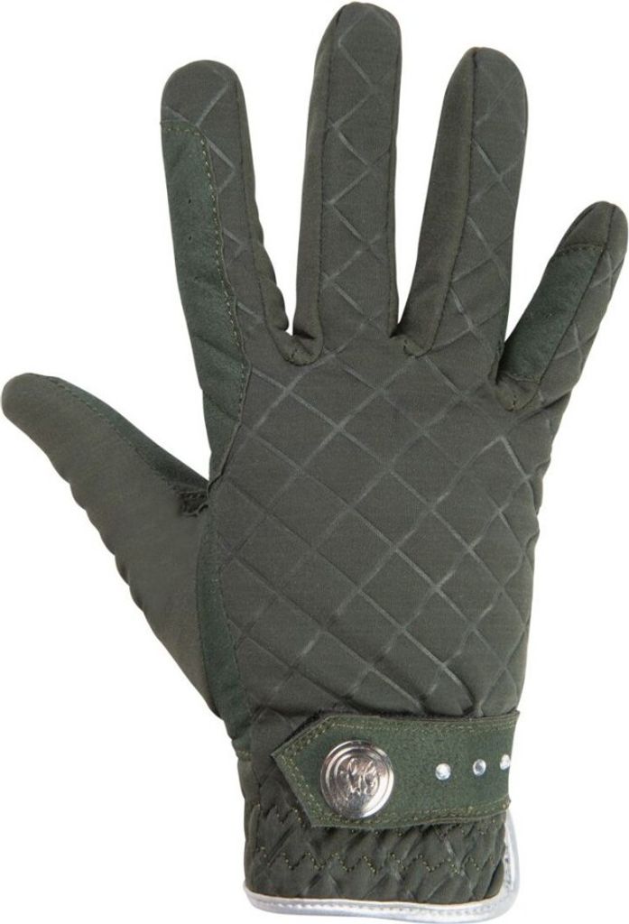 HKM Reithandschuhe Glorenza dunkelgrün, Größe:XS