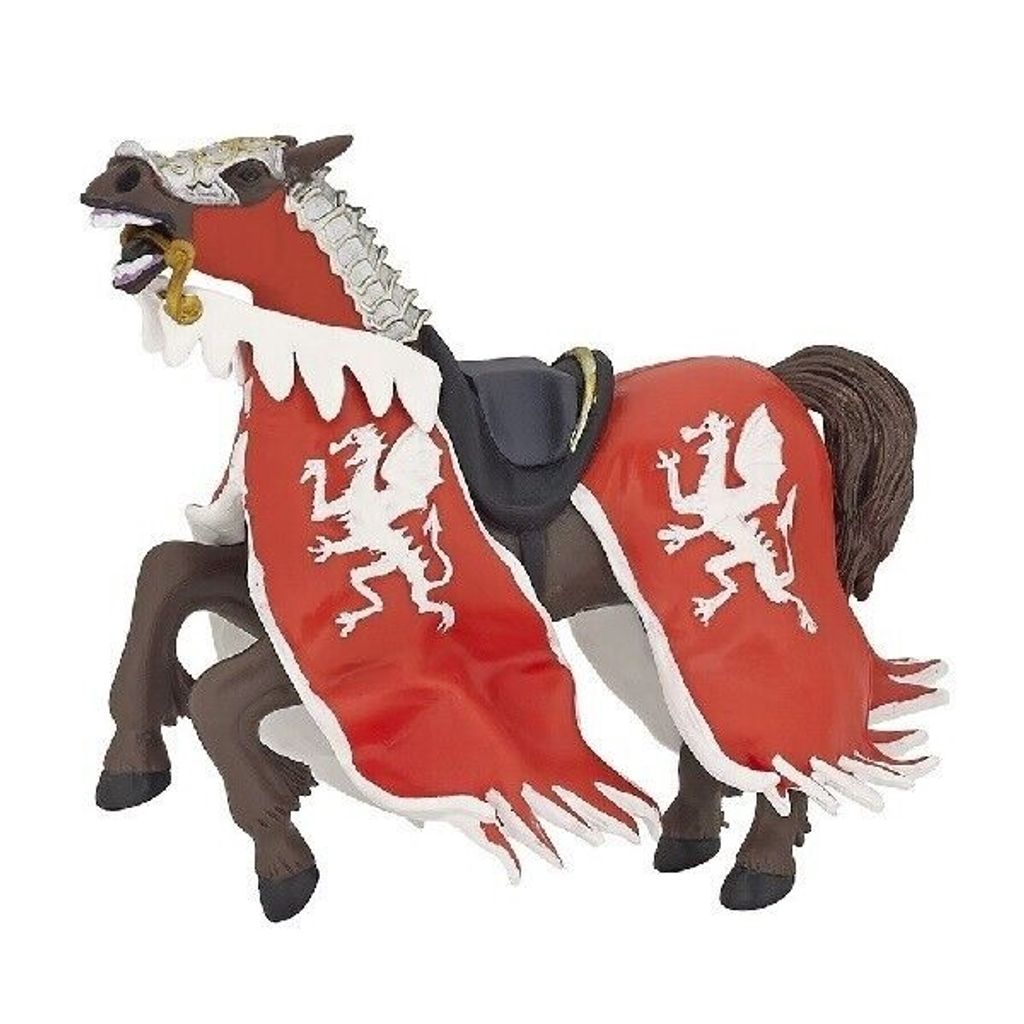 Papo 39388 Pferd des Drachenkönigs rot 11 cm Ritter und Burgen