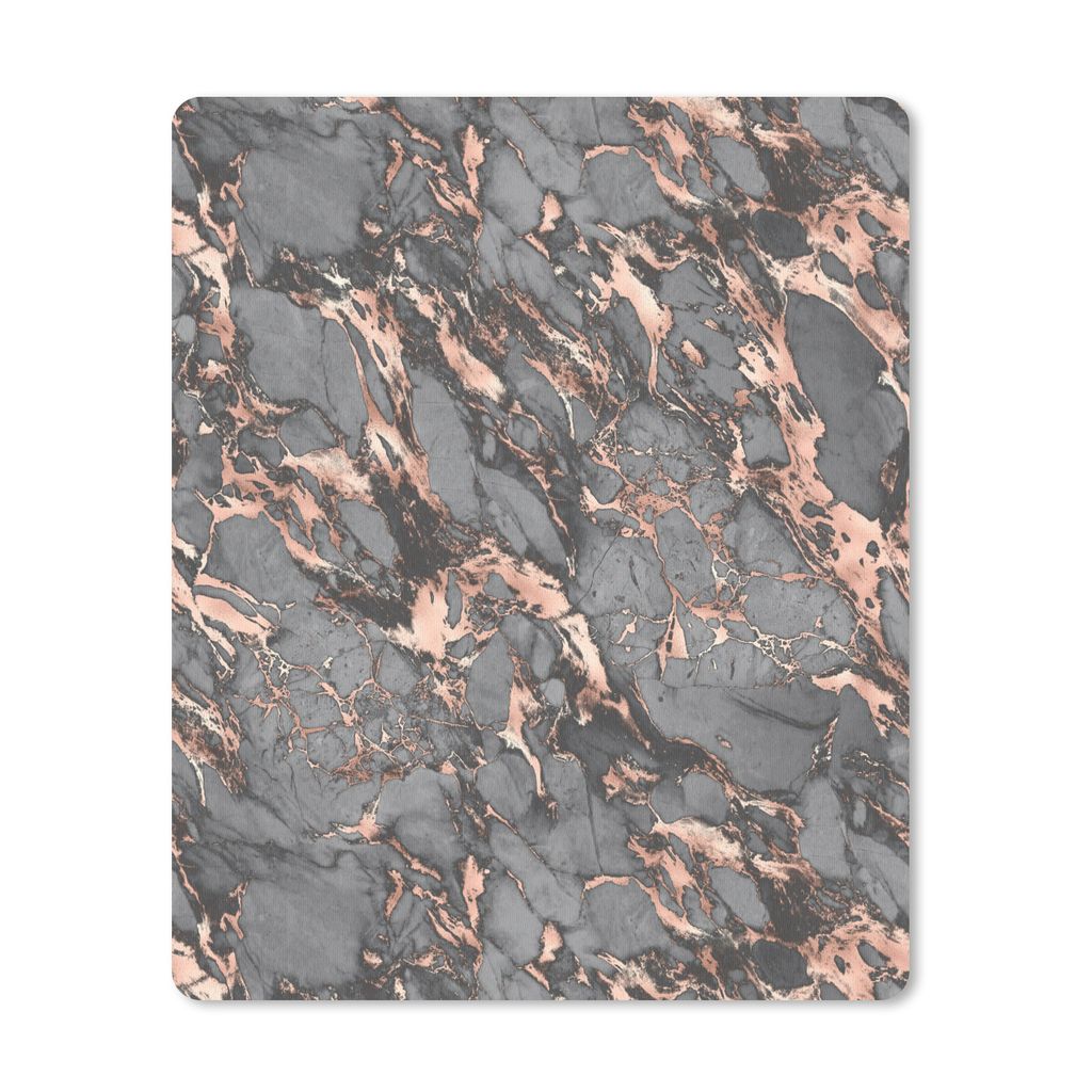 MuchoWow Mauspad Mousepad Marmor - Rose - Grau - Muster 19x23 cm - Mousepads - Maus Mat - Pad - Mausunterlage - Mauspads - Spielen