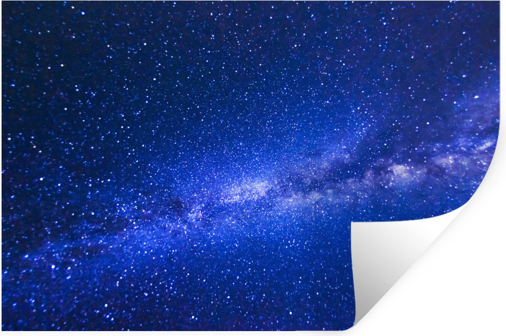 MuchoWow Wandtattoo Wandsticker Wandaufkleber Sternenhimmel - Universum - Blau - Jungen - Mädchen - Kinder 60x40 cm Selbstklebend und Reposition...