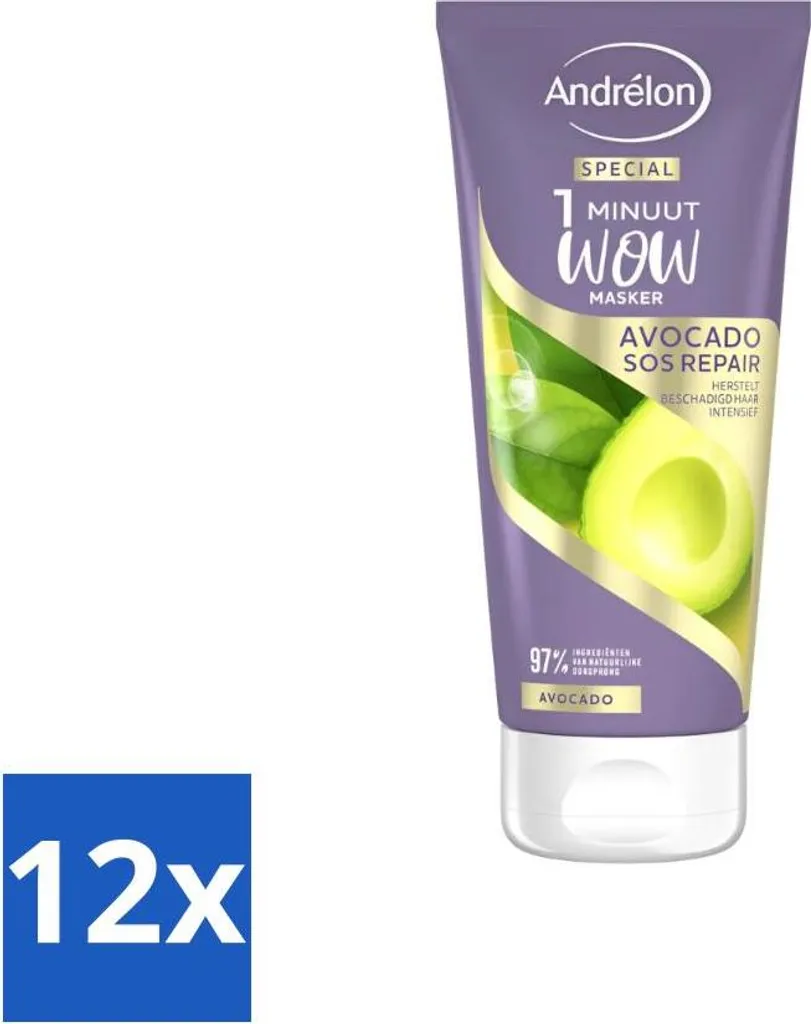 Andrélon Avocado SOS Repair 1 Minute Mask - 12x180ml Naturale
