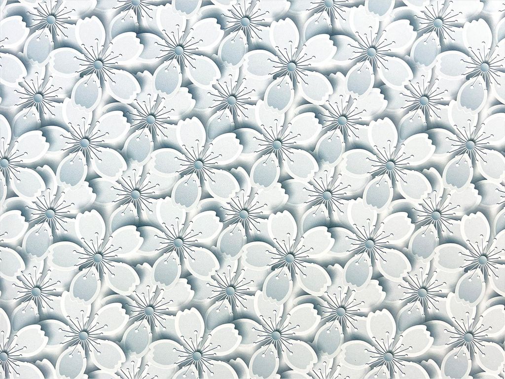Klebefolie Möbel 45x50 cm - Weiß Blumen 3D - Möbelfolie selbstklebend in Deko-Stil - Folie für Möbel zur einfachen Renovierung von Türen, Tis...