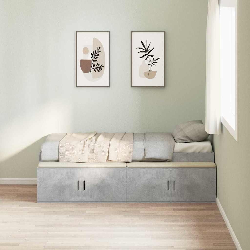 Maison Exclusive - Bettrahmen mit Schubladen Beton Grau 70 x 190 cm Holzwerkstoff