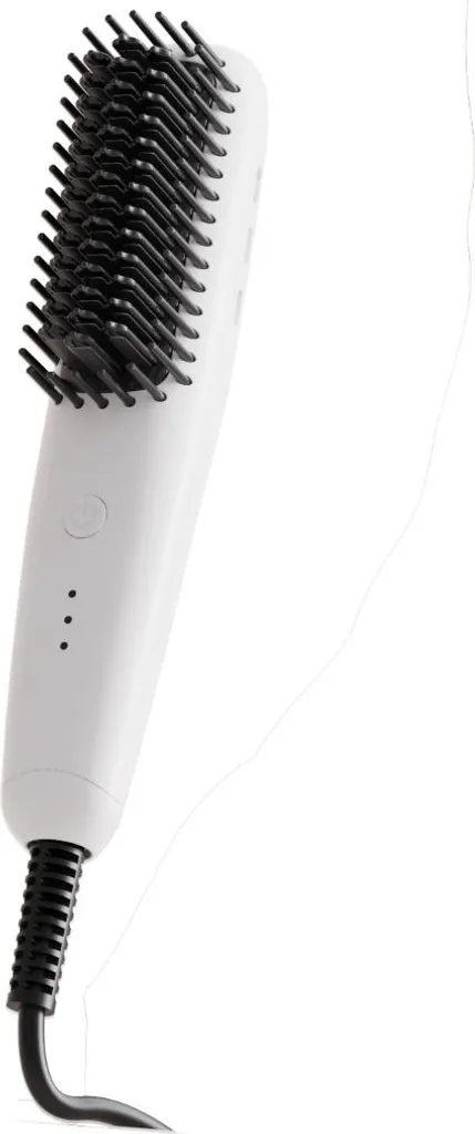 INF Mini Spazzola Lisciante Portatile - Ionica, Uso Asciutto e Bagnato Bianco
