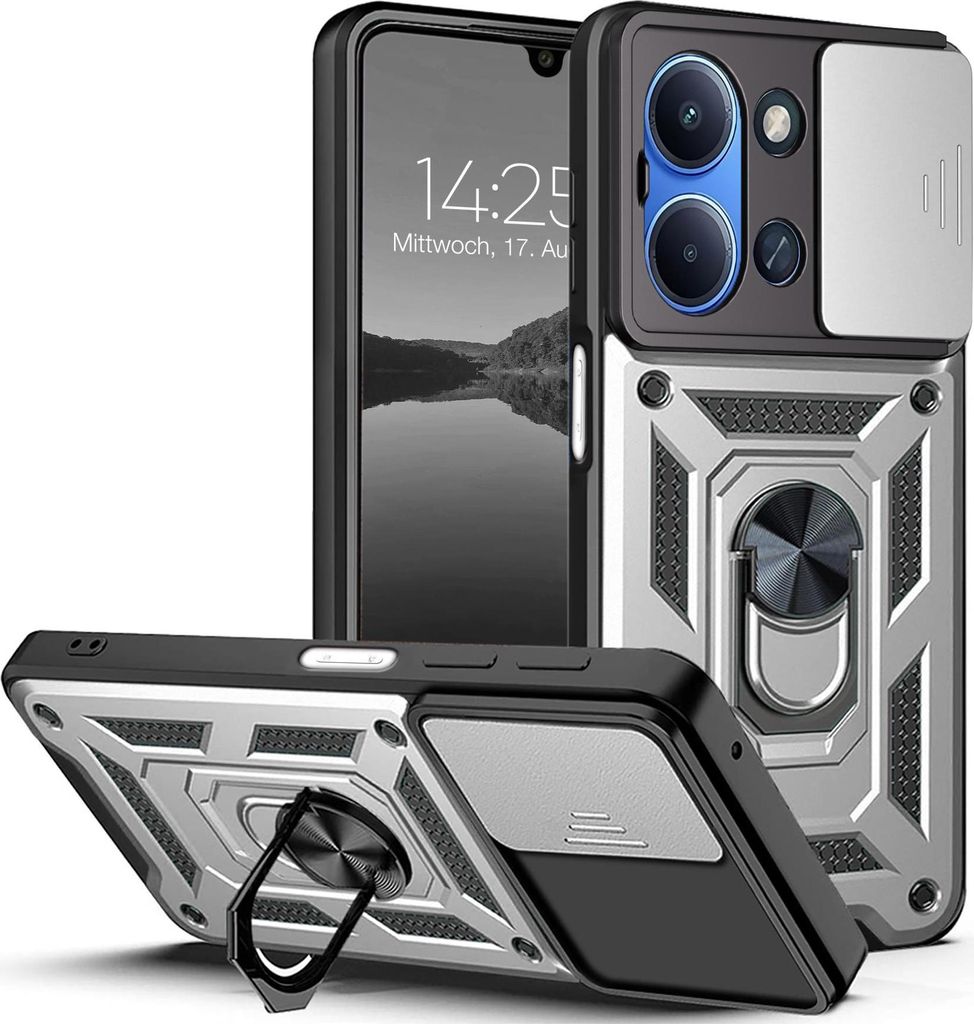 Armor Handyhülle für Xiaomi Redmi 15C Kameraschutz Handy Panzer Case Cover Schutzhülle Outdoor Farbe: Silber