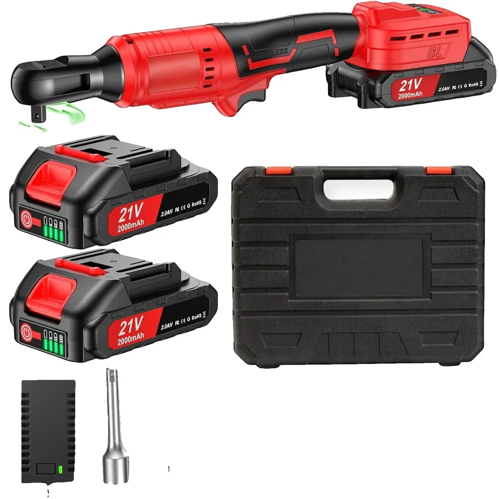 Cliquet électrique sans fil 3/8 pouce avec deux batteries et chargeur