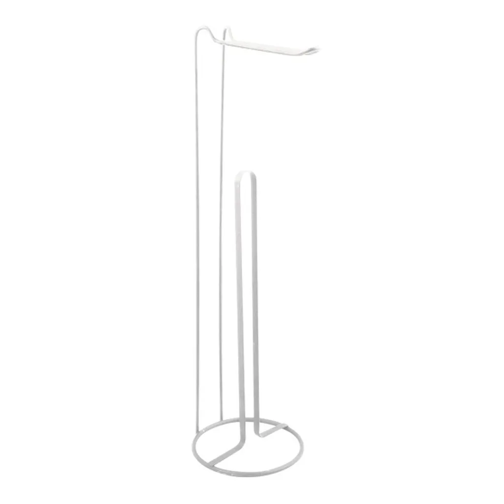 Dérouleur de papier toilette sur pied en acier blanc mat 15x54x15 cm MSV