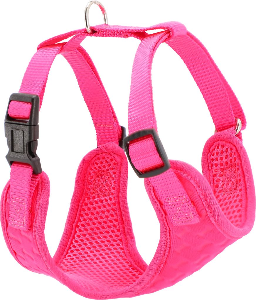 Dingo Hundegeschirre Druckfreie mit Doppelgurt-Verstellung, Größe M; A: 36-51 cm, B: 39-51 cm Rosa