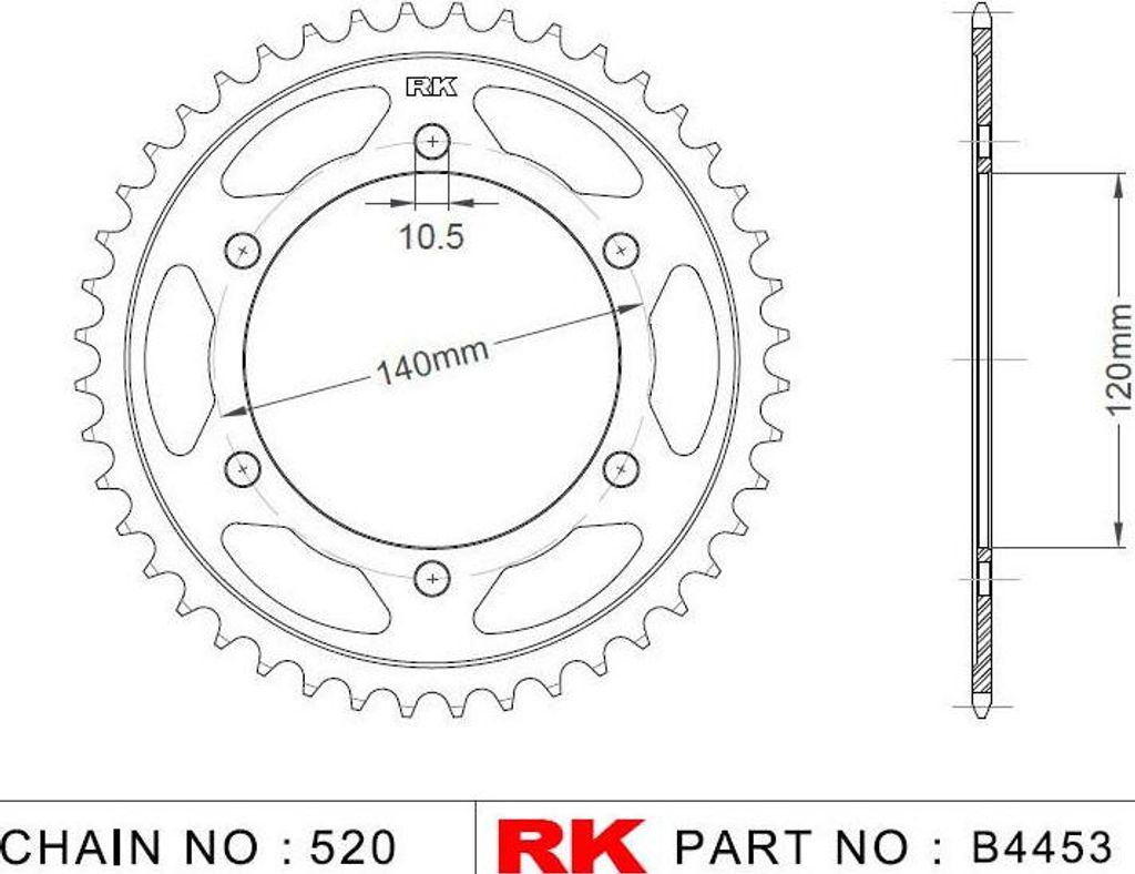 Rk Kettenrad 520 42z Stahl silber