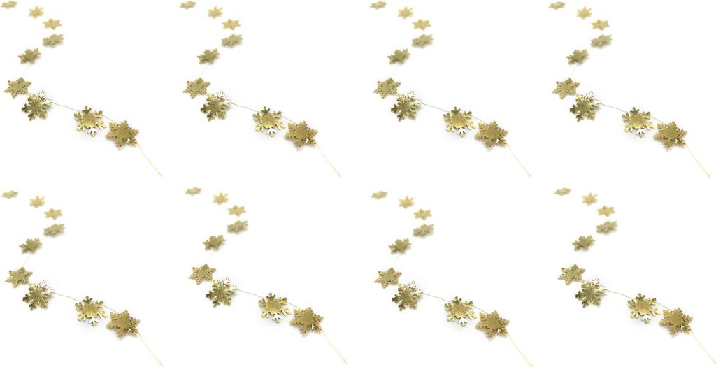 Metall Dekokette 40cm DIY Kerzenkette Bastel-Deko Floral Schneeflocken gold 8 Stück