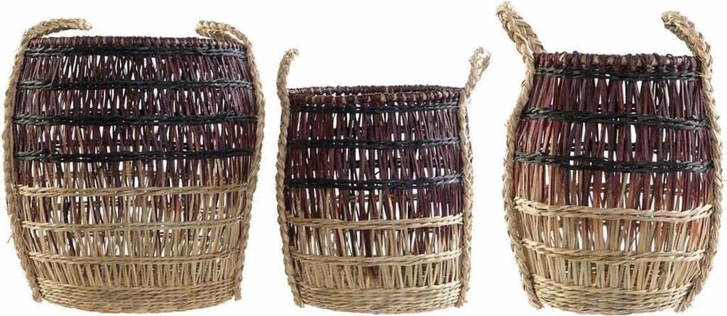 Korb-Set DKD Home Decor natürlich Lila Seegras (3 Stücke)