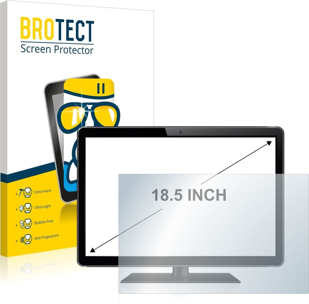 BROTECT Schutzglas für Industrie-Monitore mit 47 cm (18.5 Zoll) Displays 410 x 231 mm Schutzfolie Panzer Folie Glas Display Schutz klar