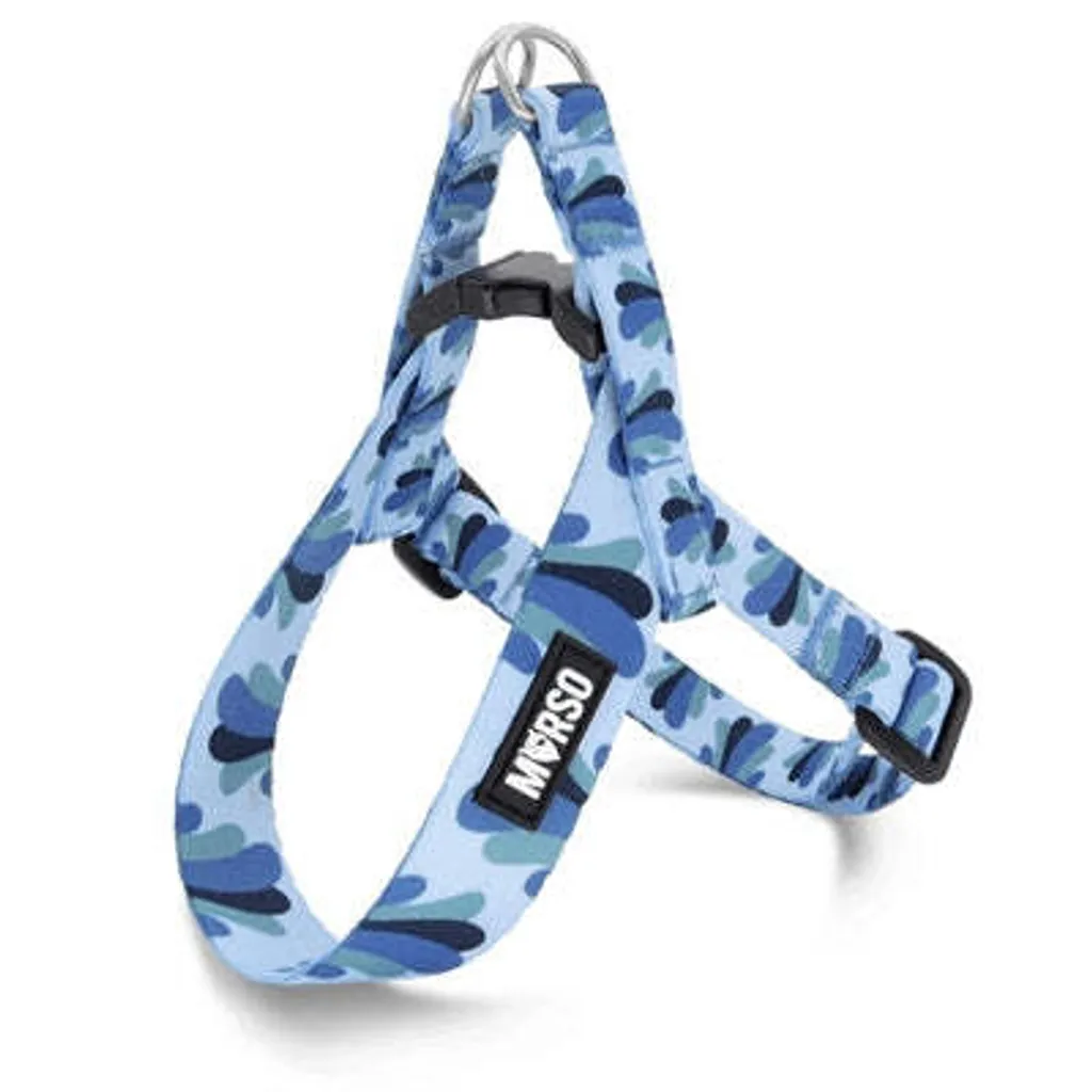 Morso Mini Pettorina Splash Blu Regolabile Riciclata per Cani Piccoli