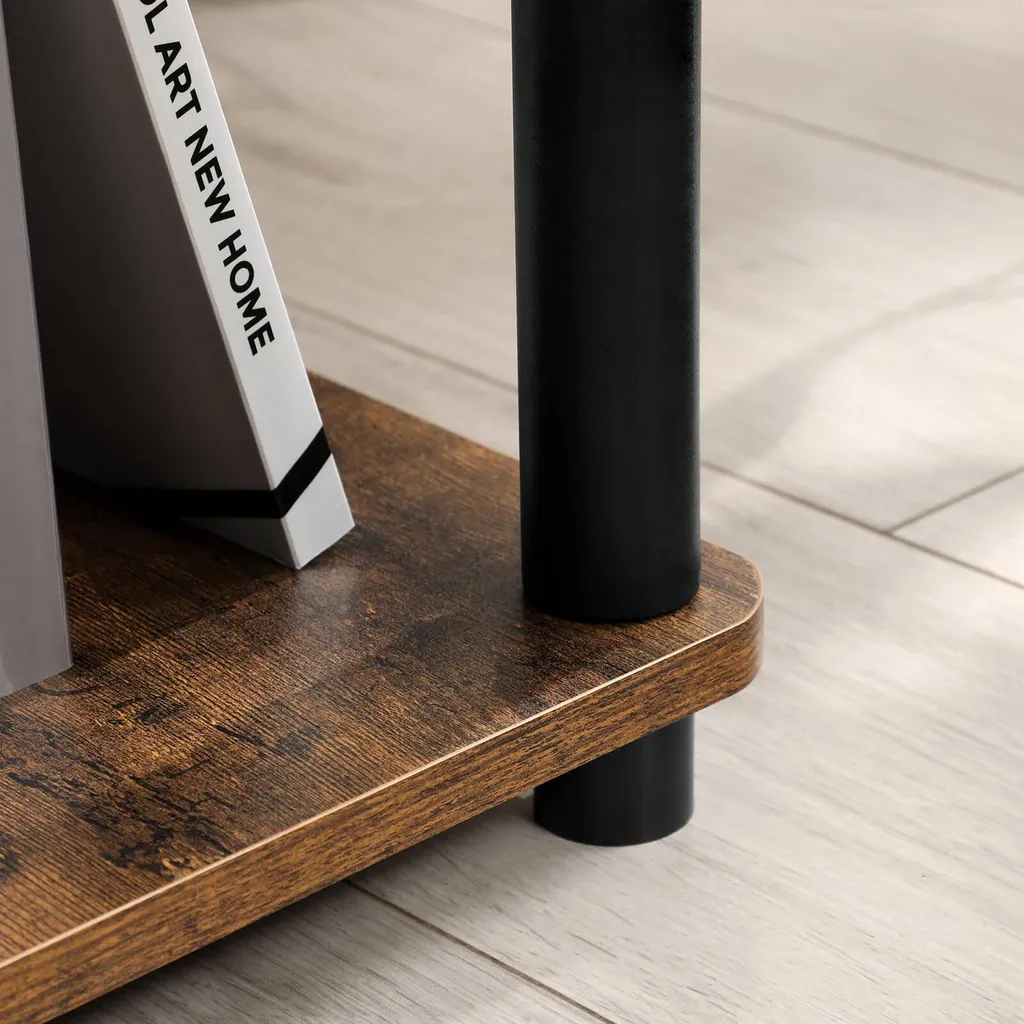 Table d'appoint espace salon coin lecture petite table basse bois métal - 4