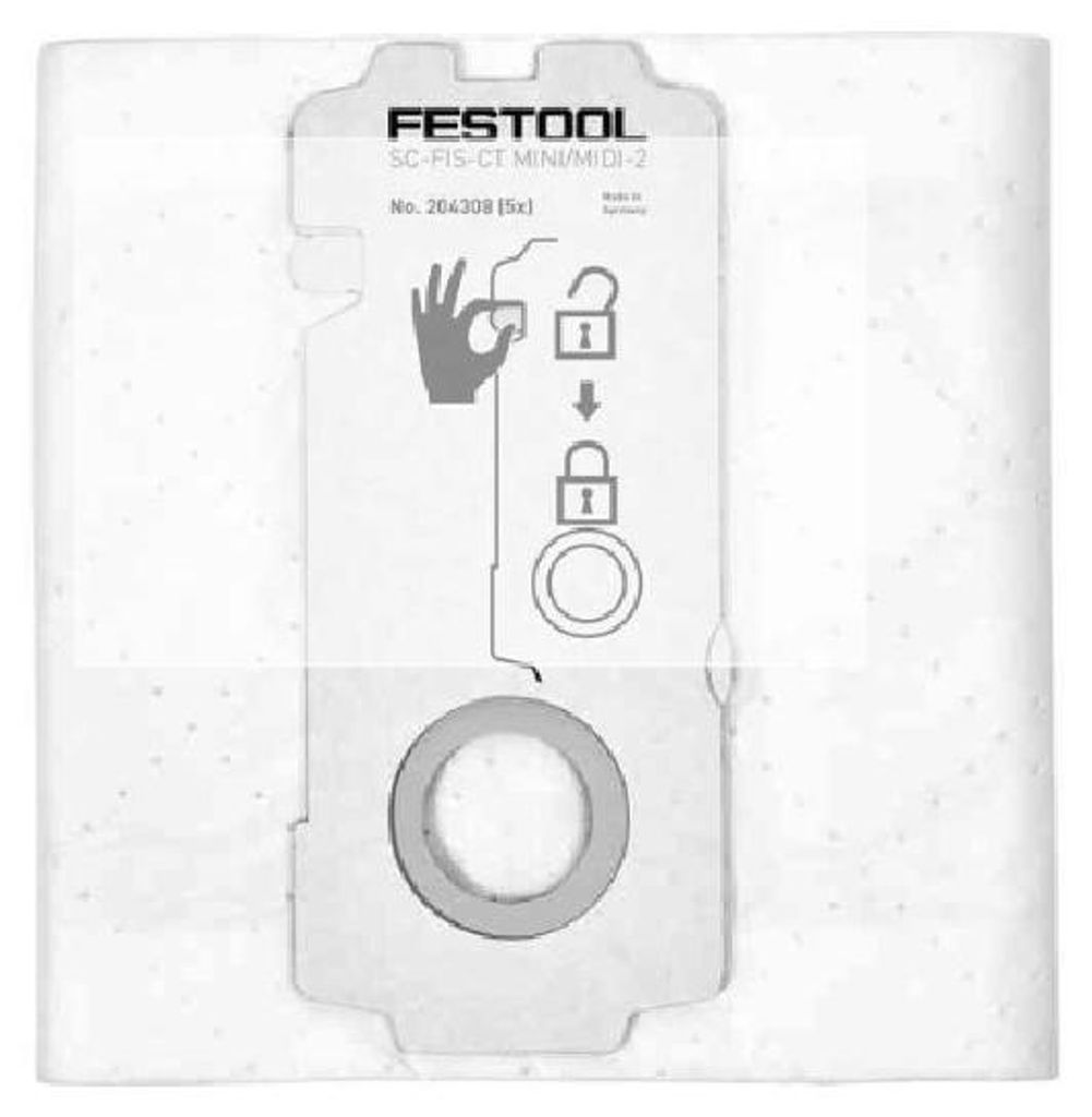 Lot de 5 sacs filtre SELFCLEAN SC-FIS-CT MINI/MIDI-2/5/CT15 Image du produit 