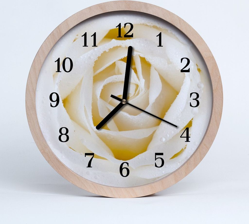 Holzuhr 20fi cm wanduhr - Rose Blumen