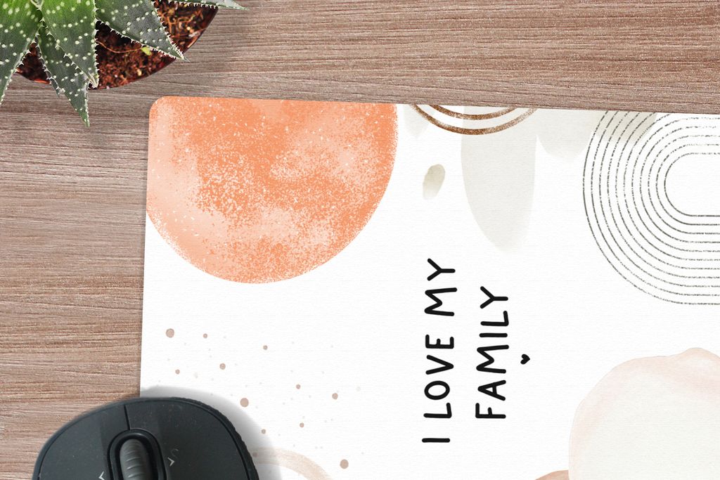 MuchoWow Mauspad Mousepad Ich liebe meine Familie - Zitate - Sprichwörter 30x40 cm - Mousepads - Maus Mat - Pad - Mausunterlage - Mausmatten
