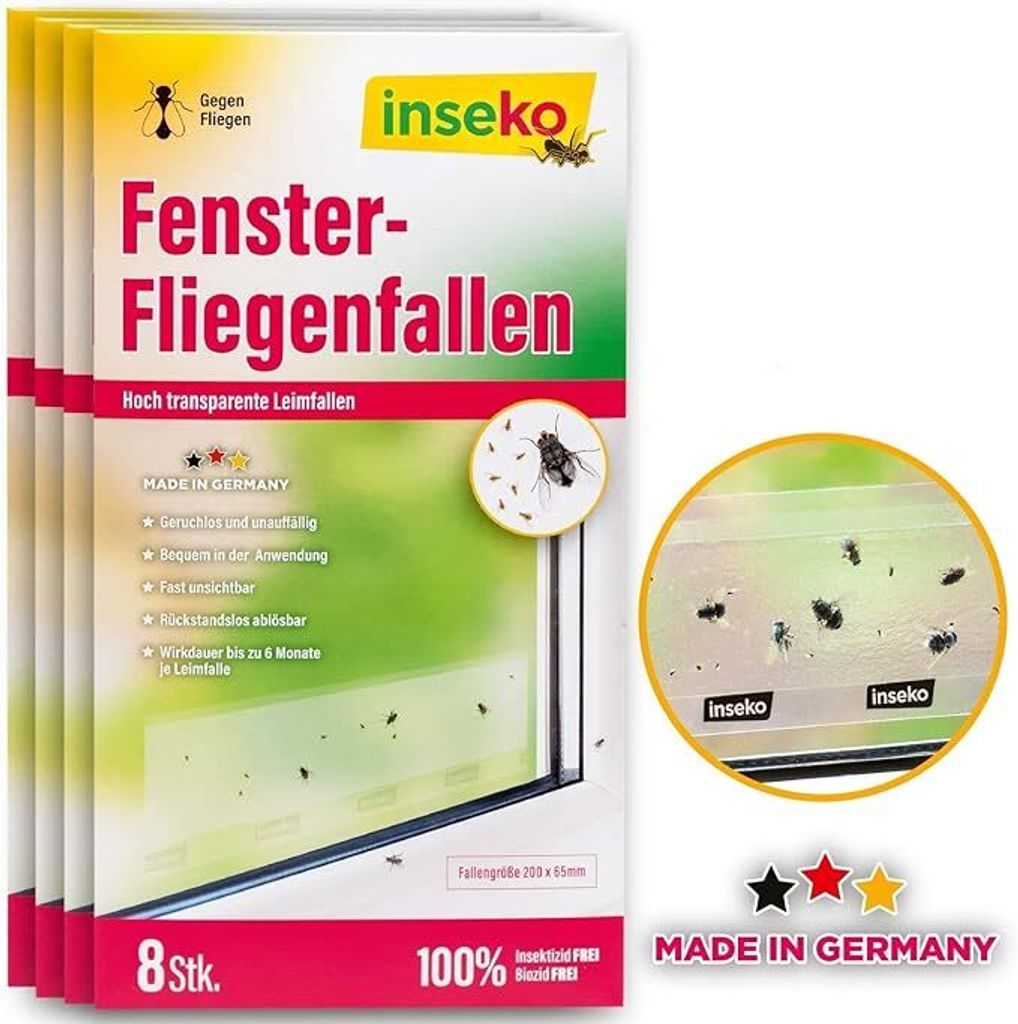 inseko 32x Fenster-Fliegenfallen I transparenter Produktbild 