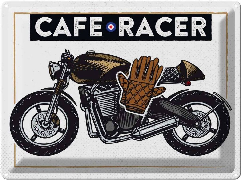 vianmo Blechschild 30x40 cm Motorcycle Cafe Racer Motorrad Auto Garage Werkstatt