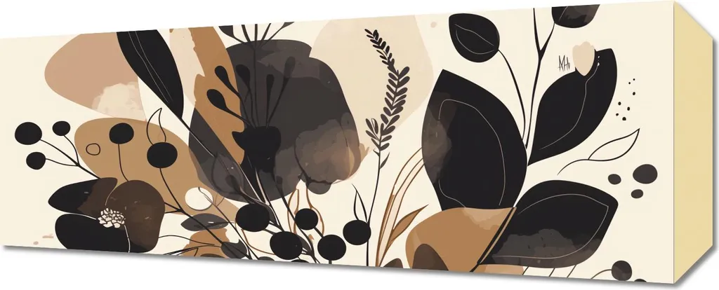 Image Flora 50 x 20 cm tons terre - Tableau décoratif floral élégant