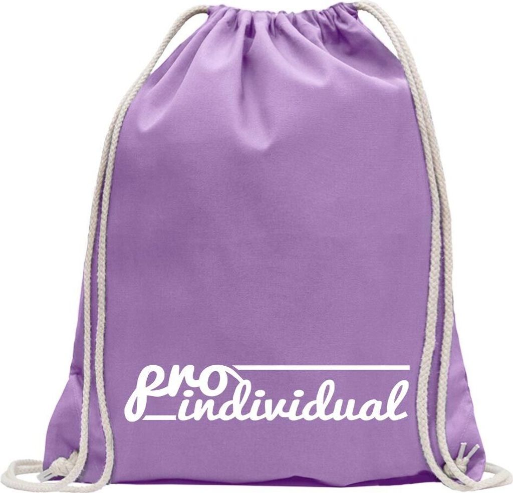 Kiwistar - Turnbeutel - lavendel - Pro Individual - Fun Rucksack Sport Beutel Gymsack Baumwolle mit Ziehgurt