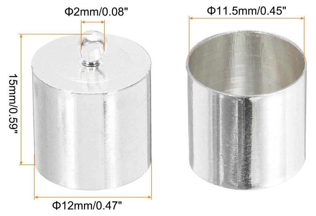 30 Stš¹ck Kordelendkappen 15mm Endkappe Barrel Beads Kumihimo 12mm Durchmesser Endkappen Messing fš¹r Lederband, Quasten, Schmuckherstellung, S...