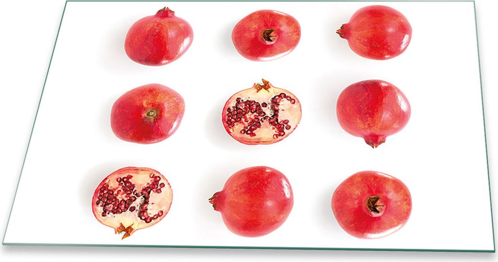 Herdabdeckplatte Glaskeramikkochfeld-Abdeckung Spritzschutz Glas Universal 80x52 Obst Rot